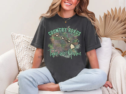 Country Roads Take Me Home Map Hawaii DTF TRANSFER