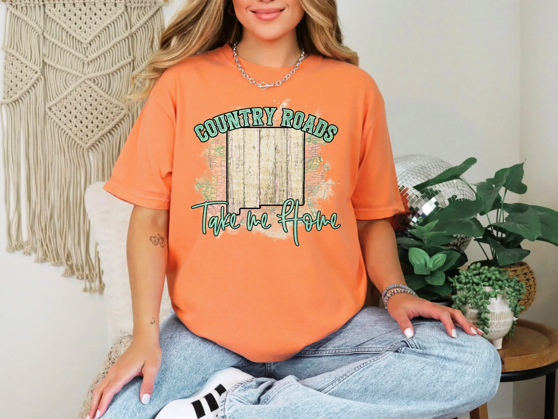 Country Roads Take Me Home Map New Mexico DTF TRANSFER