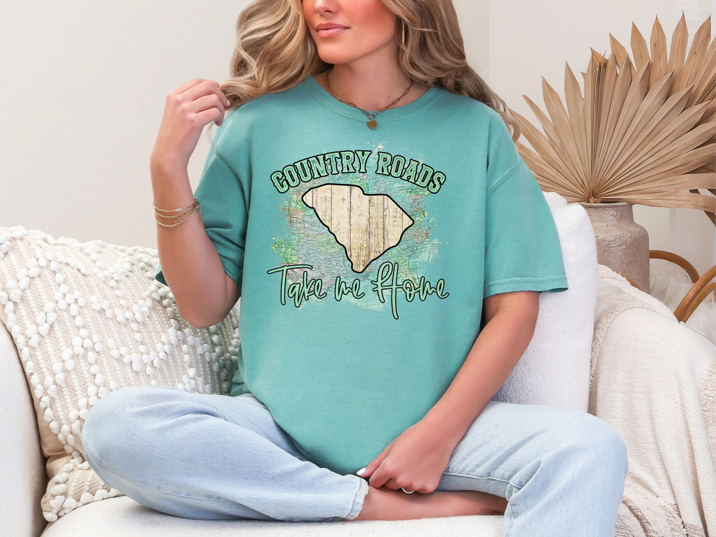 Country Roads Take Me Home Map South Carolina DTF TRANSFER