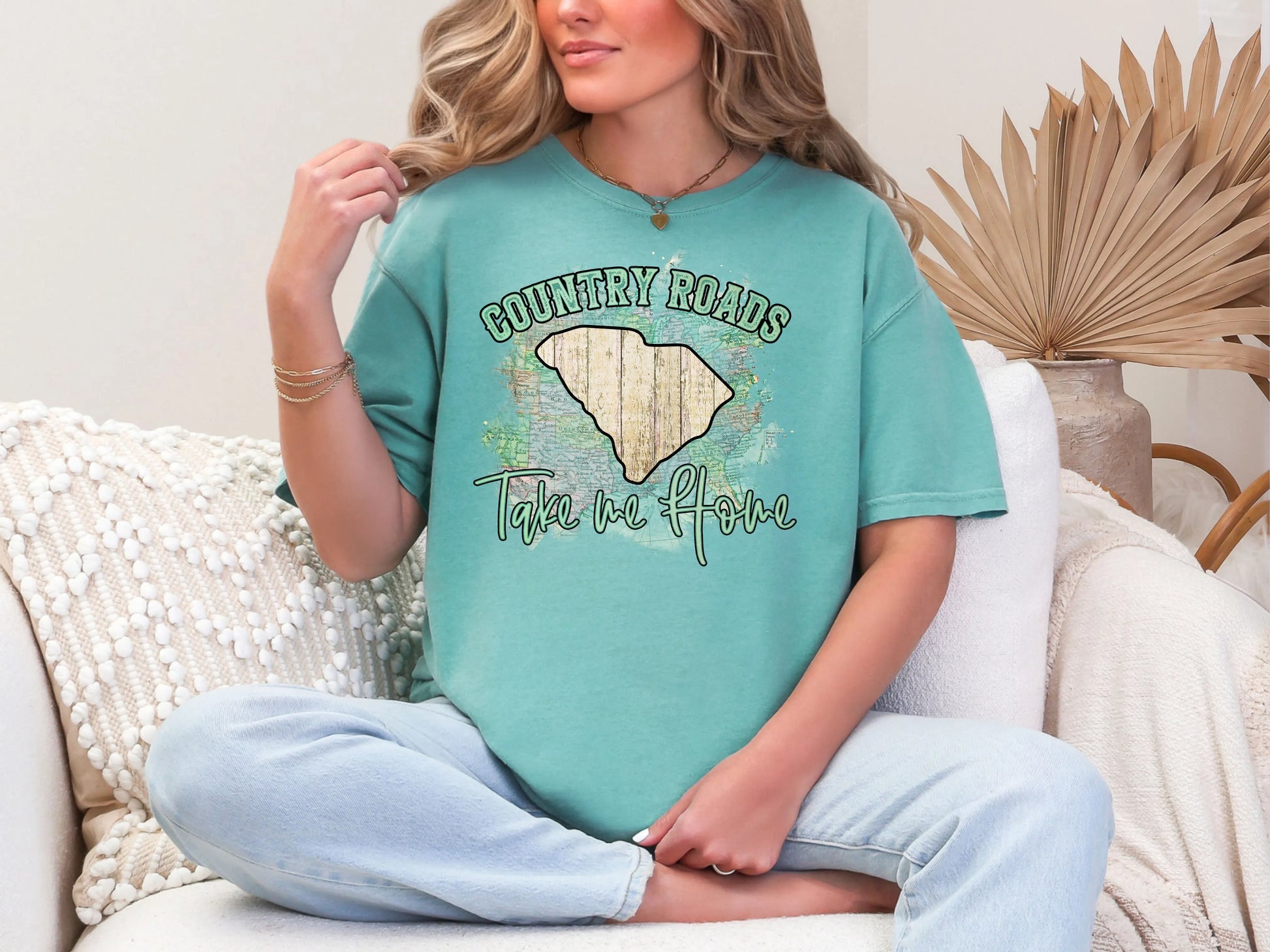 Country Roads Take Me Home Map South Carolina DTF TRANSFER