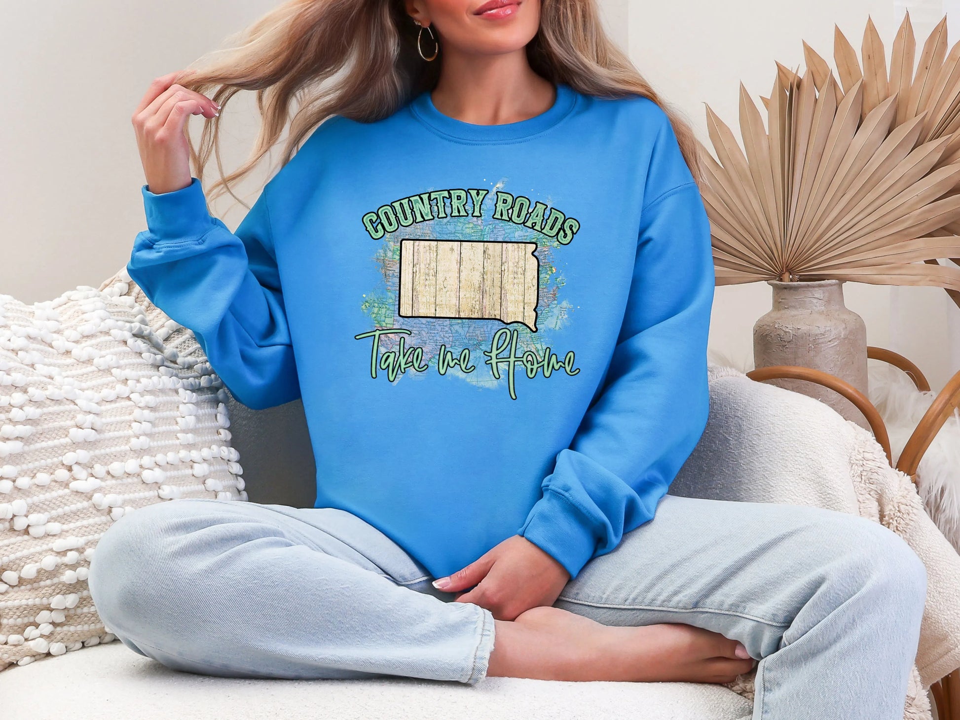Country Roads Take Me Home Map South Dakota DTF TRANSFER