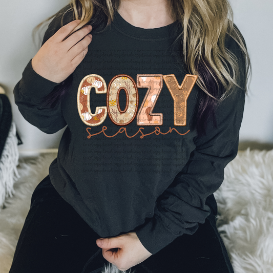 Cozy Season Faux Embroidery DTF TRANSFER