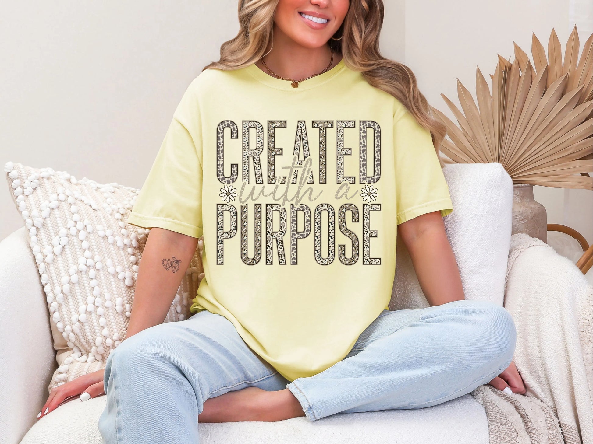 Created with a Purpose Flowery Leopard Print DTF TRANSFER