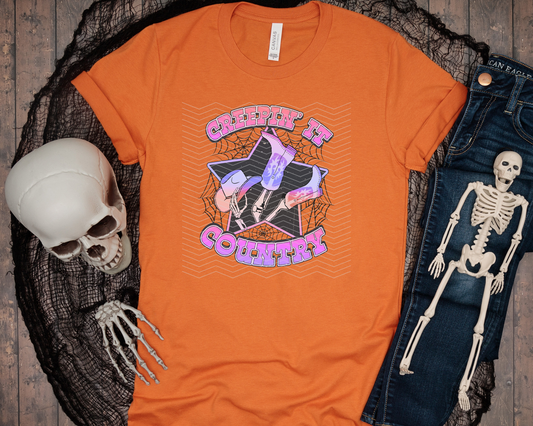 Creeping It Country Pink Purple DTF TRANSFER