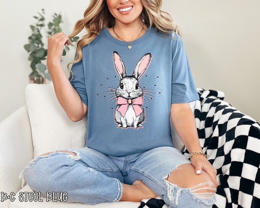 Cute Bunny w/ Bow DTF TRANSFER