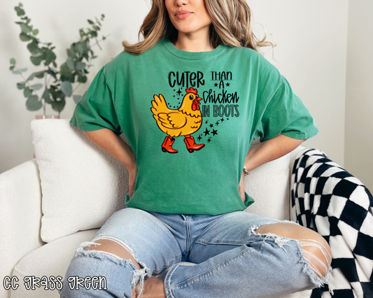 Cuter Than A Chicken In Boots DTF TRANSFER