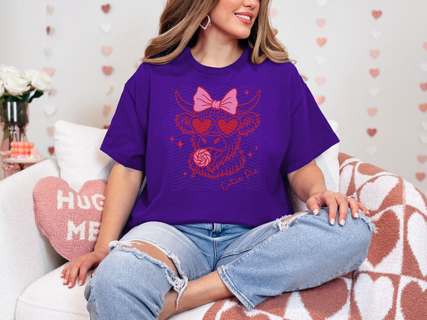 Cutie Pie Highland Cow DTF TRANSFER