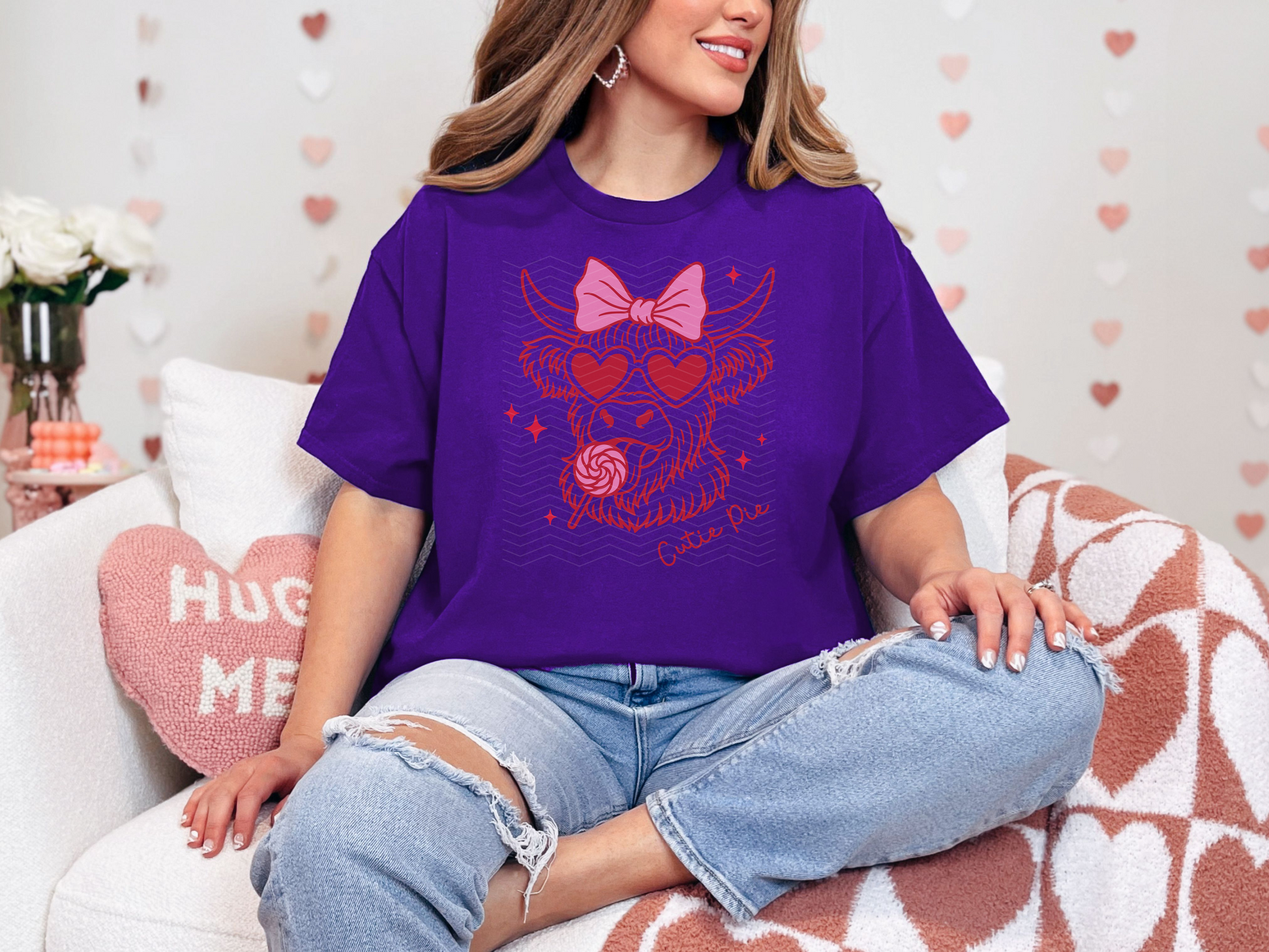 Cutie Pie Highland Cow DTF TRANSFER