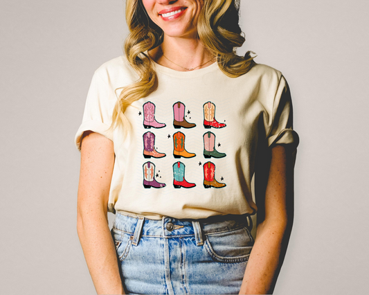 Distressed Colorful Boots DTF TRANSFER