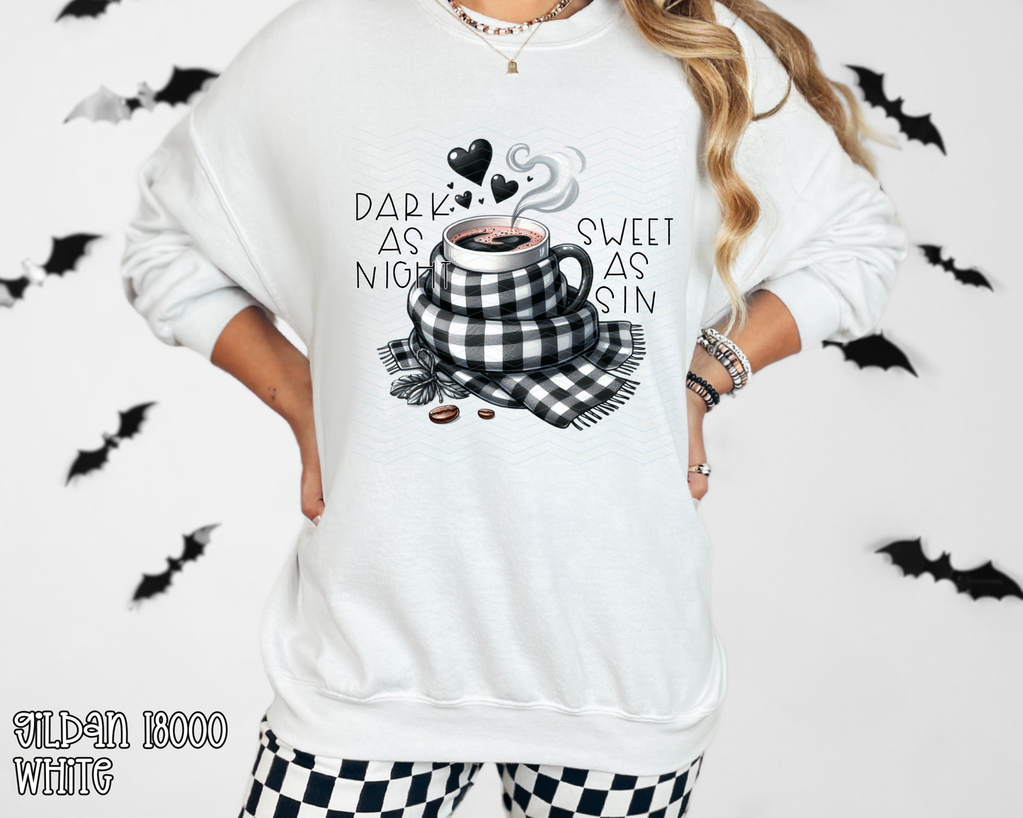 Dark As Night Sweet As Sin DTF TRANSFER