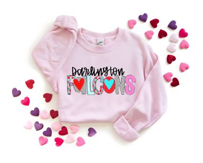 Valentine's Mascot | Hearts Poppy Style | DTF TRANSFER
