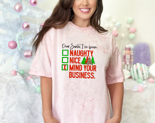 Dear Santa I've Been Mind Your Business DTF TRANSFER