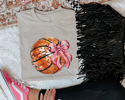 Disco Basketball Pink Bow