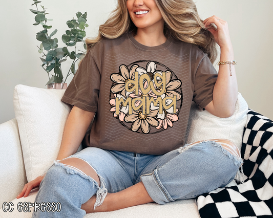 Dog Mama Neutral Florals DTF TRANSFER