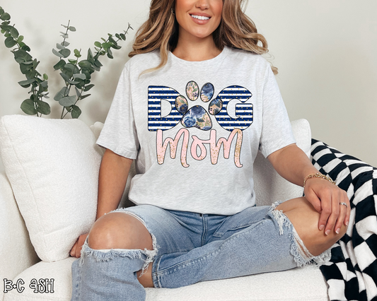 Dog Mom Navy Floral DTF TRANSFER