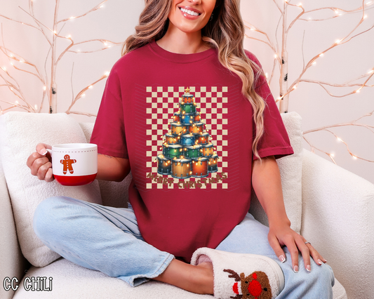 Drum Set Christmas Tree DTF TRANSFER