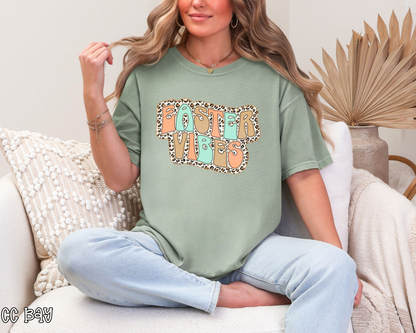 Easter Vibes Retro Peach Mint Leopard