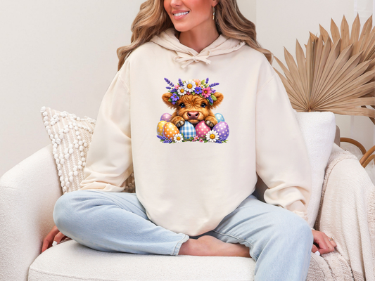 Easter Highland Cow Eggs DTF TRANSFER