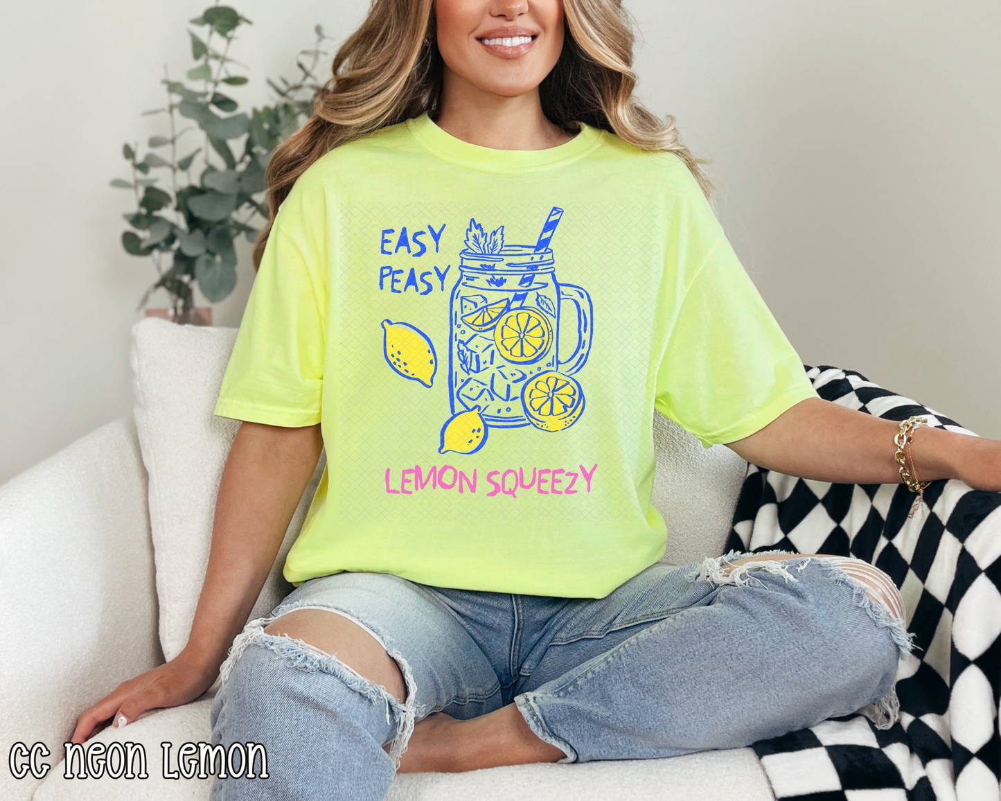 Easy Peasy Lemon Squeezy Drink Hand Drawn Collection DTF TRANSFER