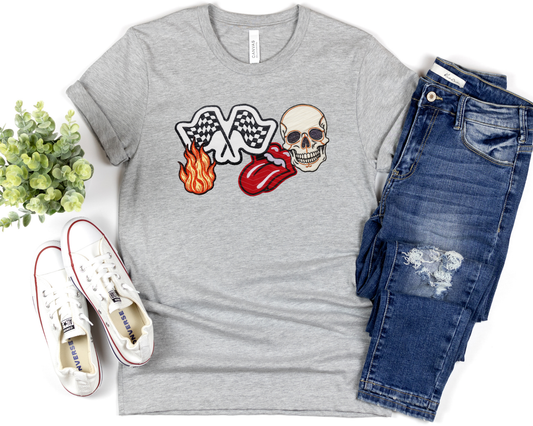 Edgy Tongue Faux Embroidery