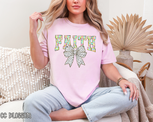 Faith Brushstroke Bow DTF TRANSFER