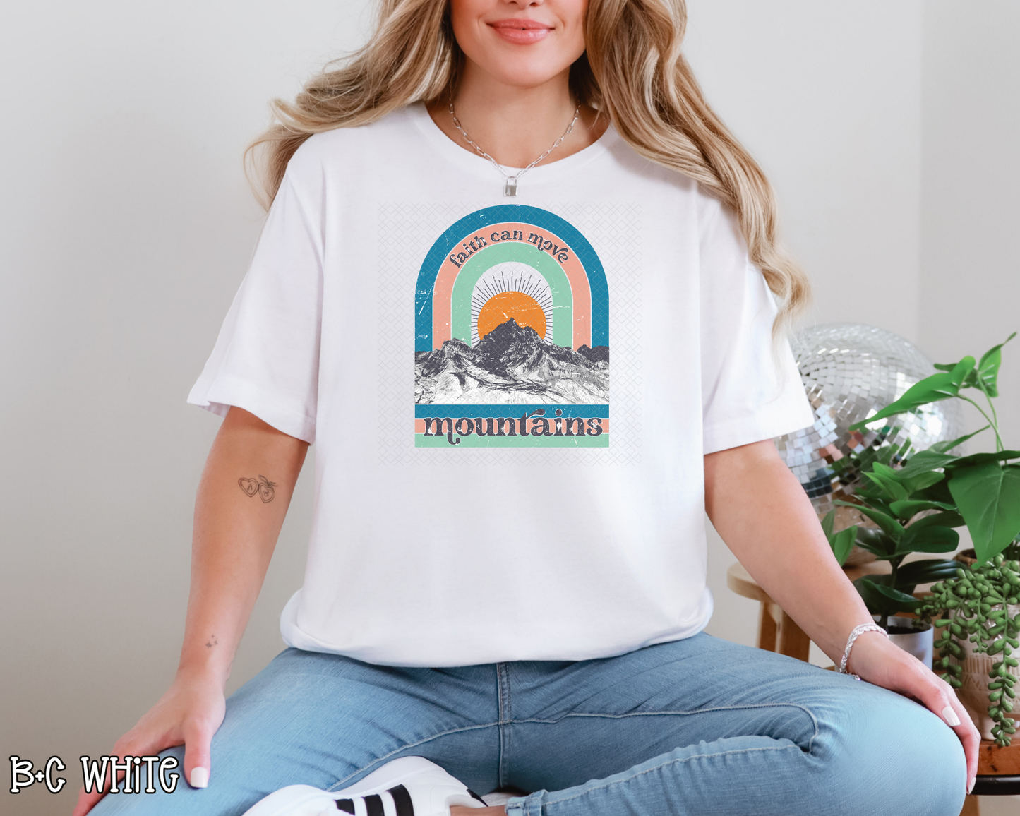 Faith Can Move Mountains blue DTF TRANSFER