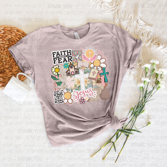 Faith Over Fear Collage DTF TRANSFER