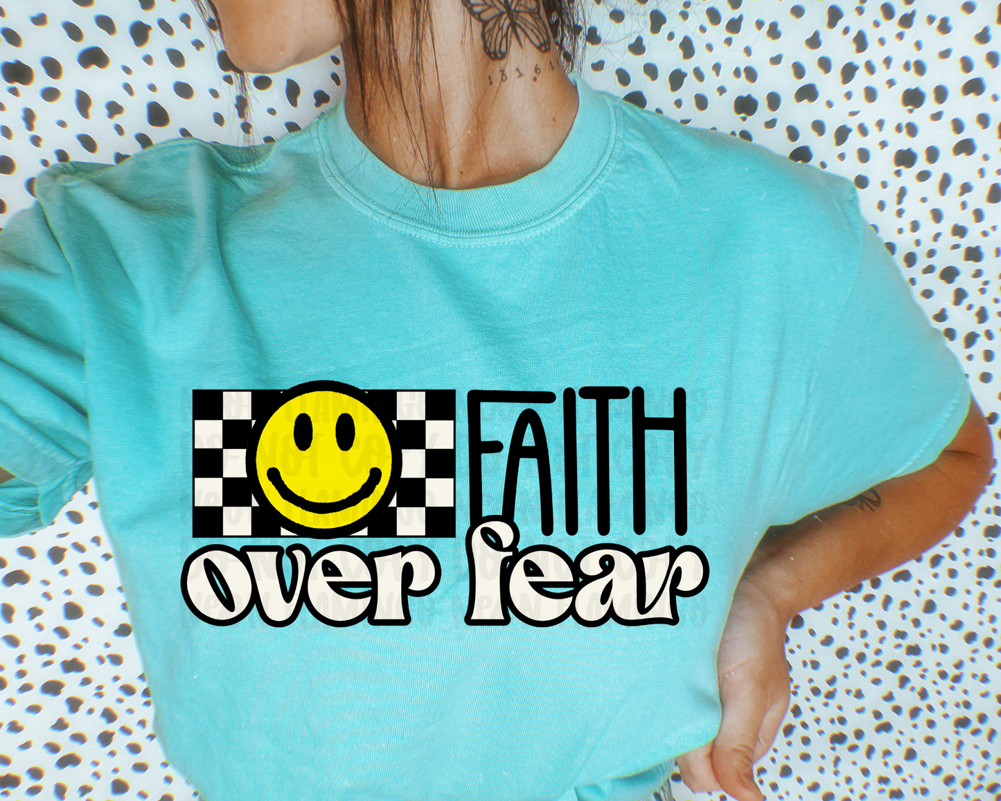 Faith Over Fear Smiley DTF TRANSFER