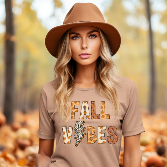 Fall Vibes Lightning Bolt DTF TRANSFER