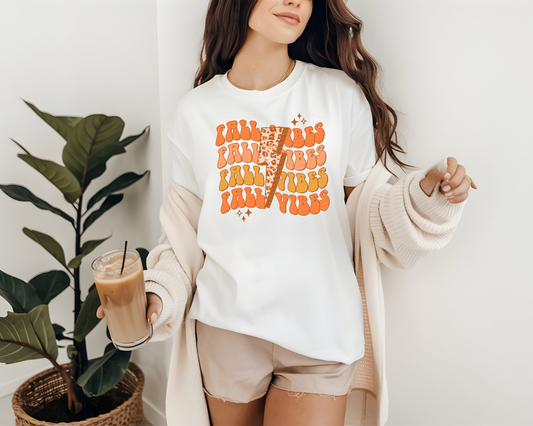 Fall Vibes Lightning Stacked DTF TRANSFER