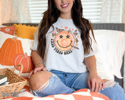 Fall Vibes Only Butterfly Smiley DTF TRANSFER
