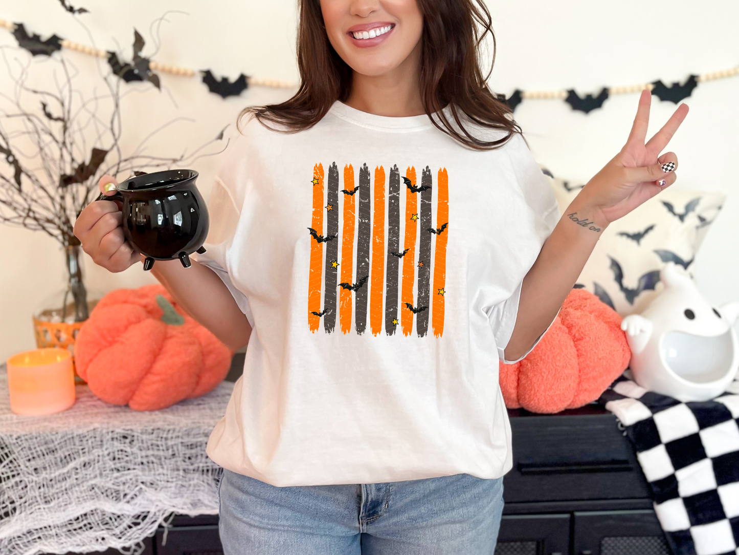 Fall Halloween Stripes 07 DTF TRANSFER