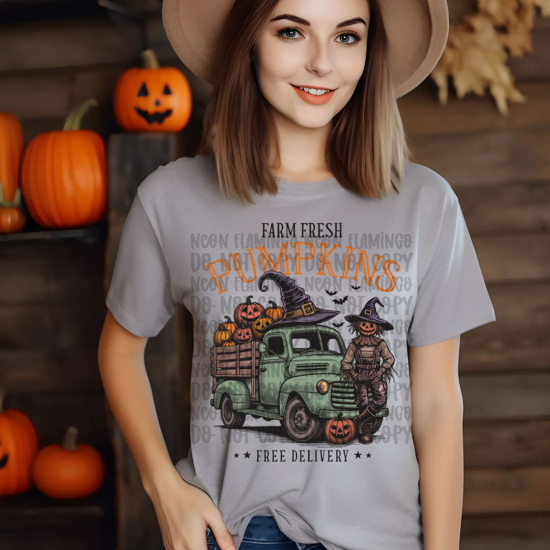 Farm Fresh Pumpkins Scarecrow DTF TRANSFER