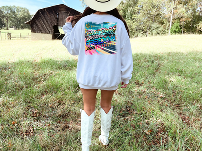 Fast Cars and Freedom Neon Pocket & Back | 2 Placements | DTF TRANSFER