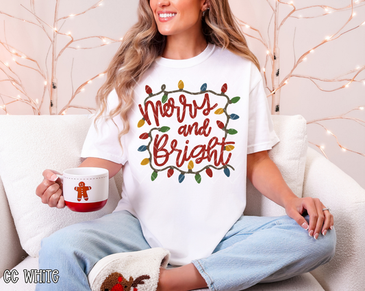 Faux Yarn Merry and Bright DTF TRANSFER