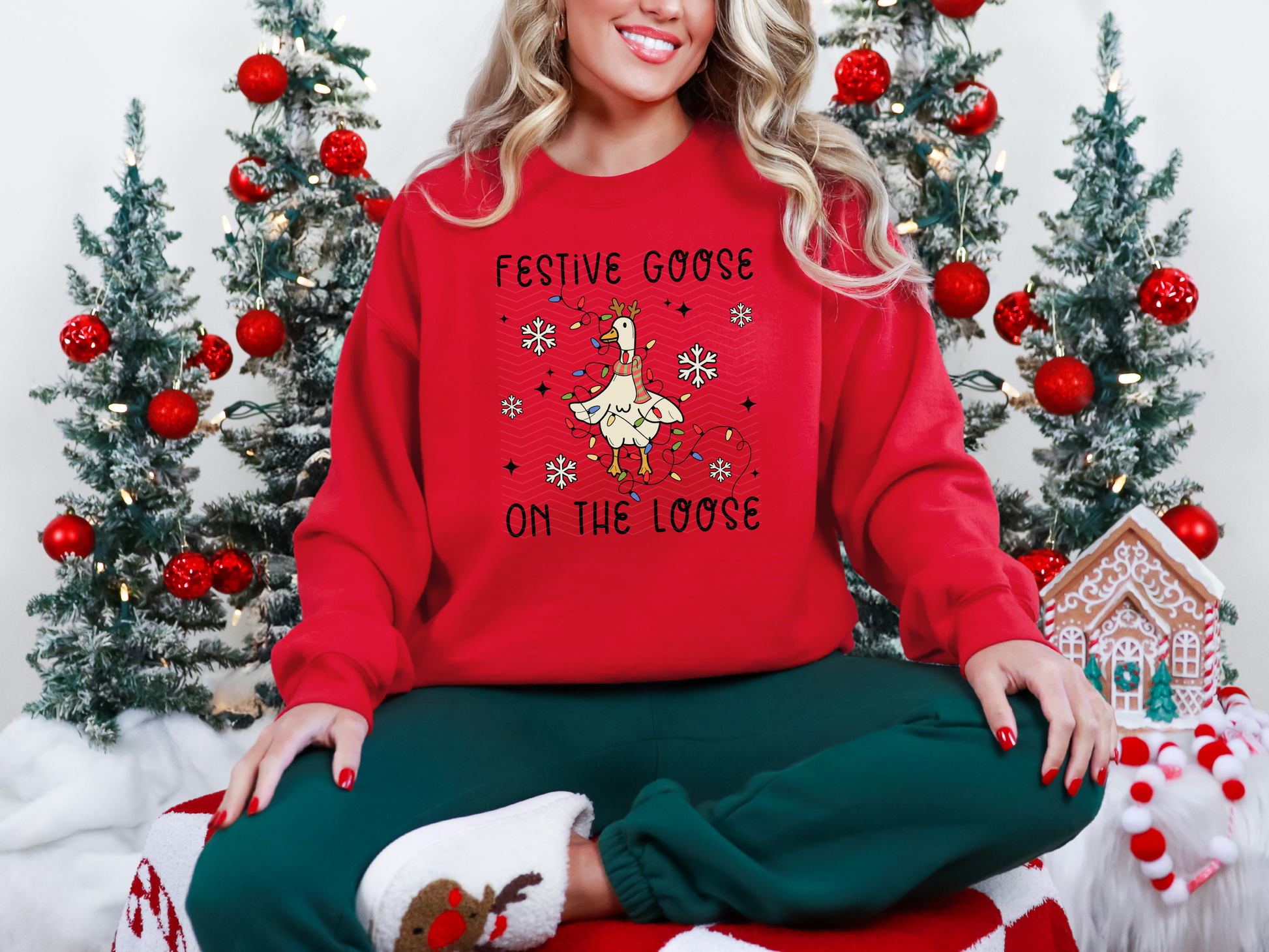 Festive Goose On The Loose DTF TRANSFER