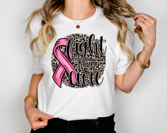 Fight For A Cure Pink Leopard DTF TRANSFER