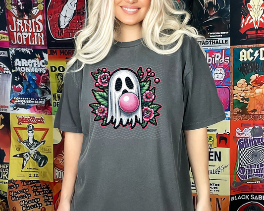 Floral Ghost Faux Embroidered DTF TRANSFER