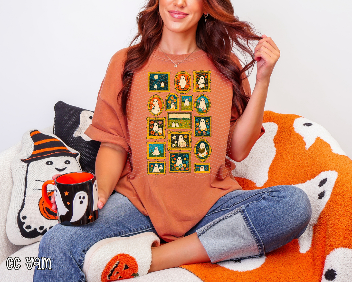 Floral Ghost Frames Rectangle DTF TRANSFER