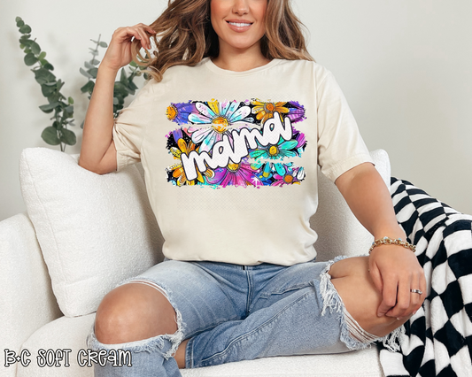Floral Mama Purple Brushstroke DTF TRANSFER