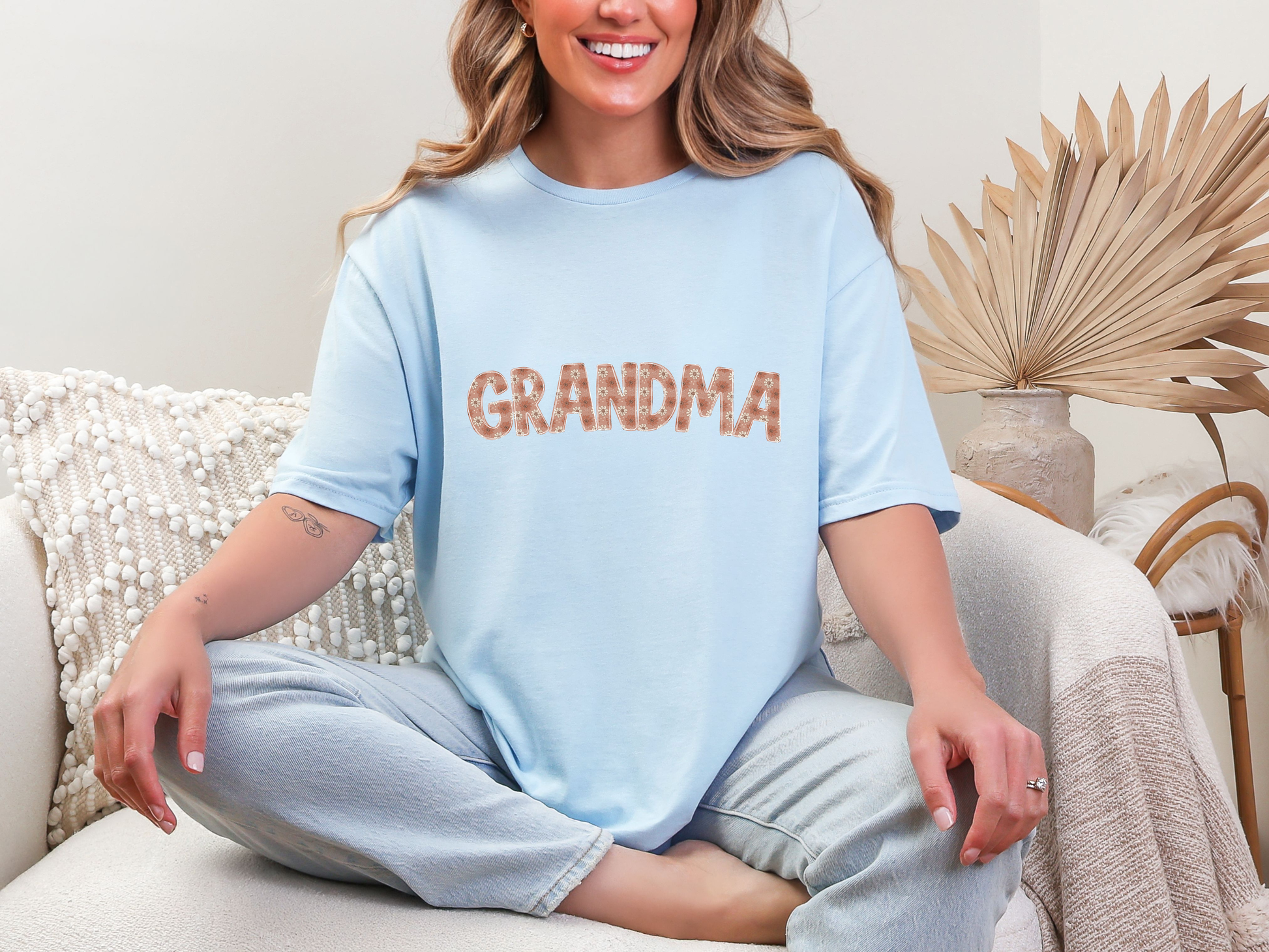 Floral Names GRANDMA Curved DTF TRANSFER