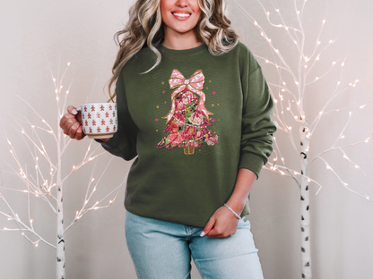 Floral Toile Christmas Tree DTF TRANSFER