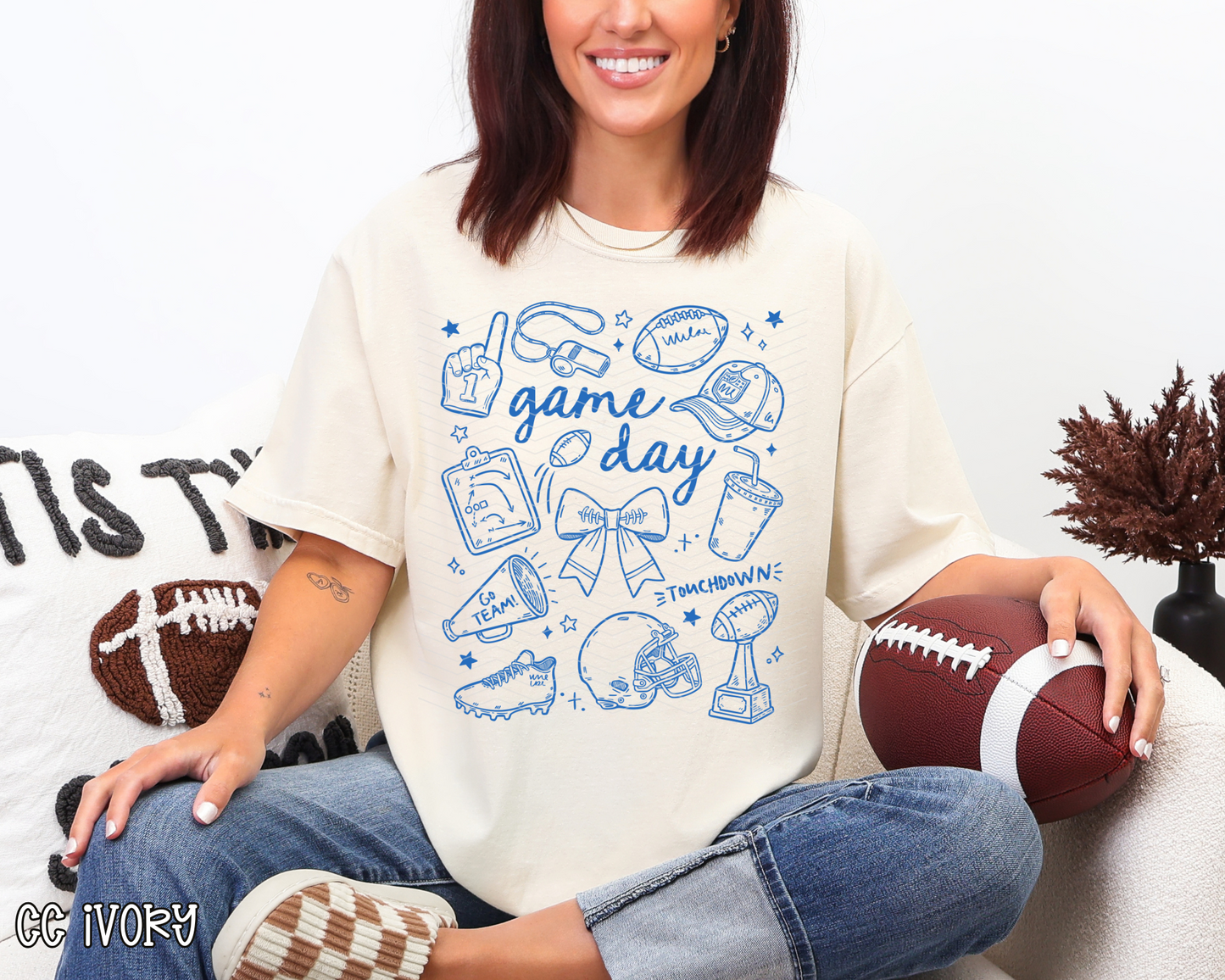 Football Game Day Collage | 5 Colors | DTF TRANSFER
