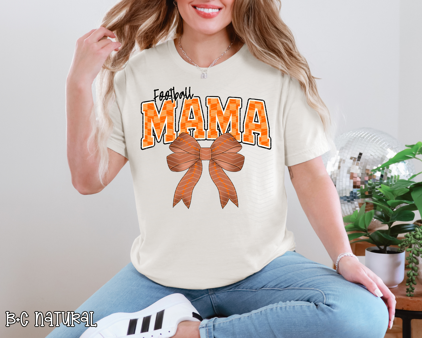 Football Mama Bow | 10 Colors | DTF TRANSFER