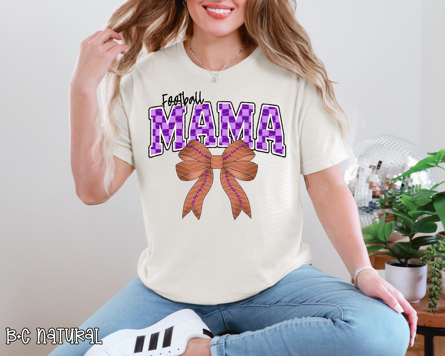 Football Mama Bow | 10 Colors | DTF TRANSFER