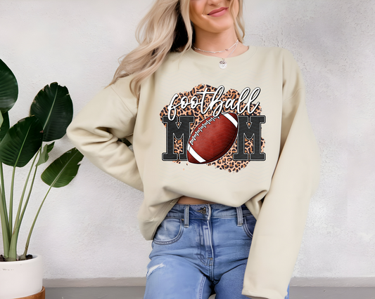 Football Mom Leopard Background DTF TRANSFER