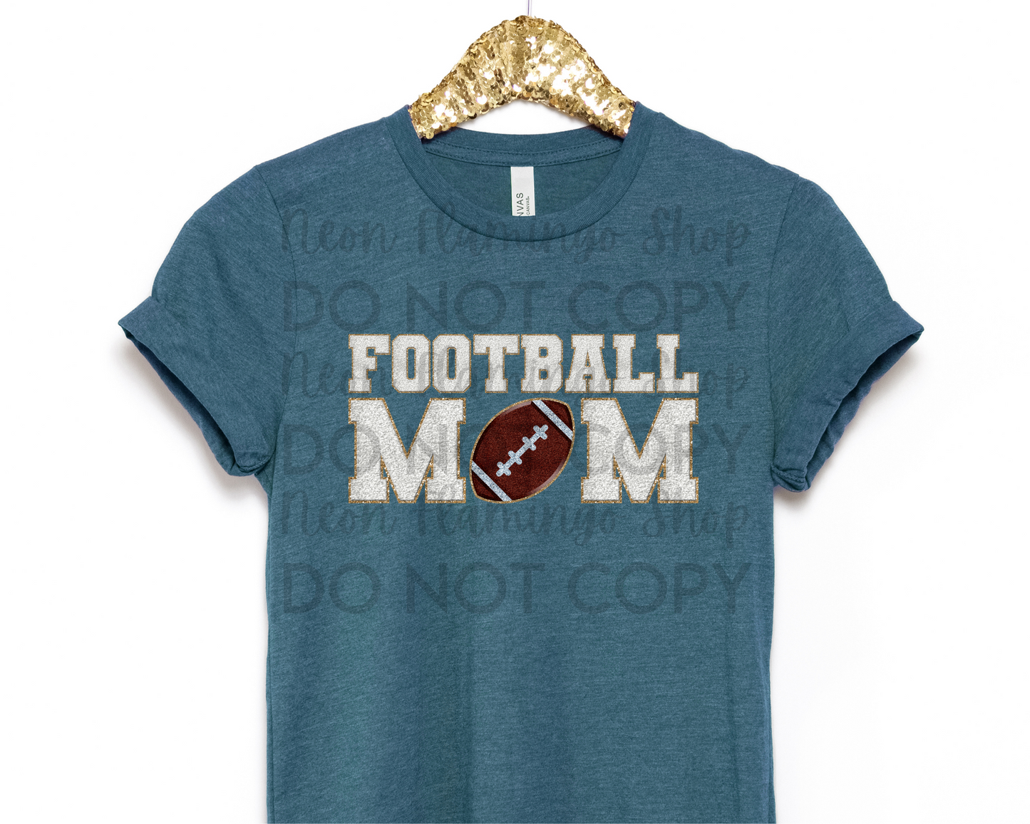 Football Mom faux patch DTF TRANSFER