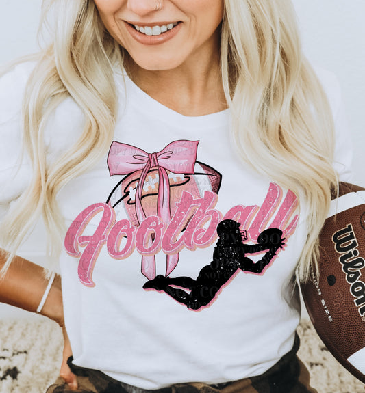 Football Pink Bow DTF TRANSFER