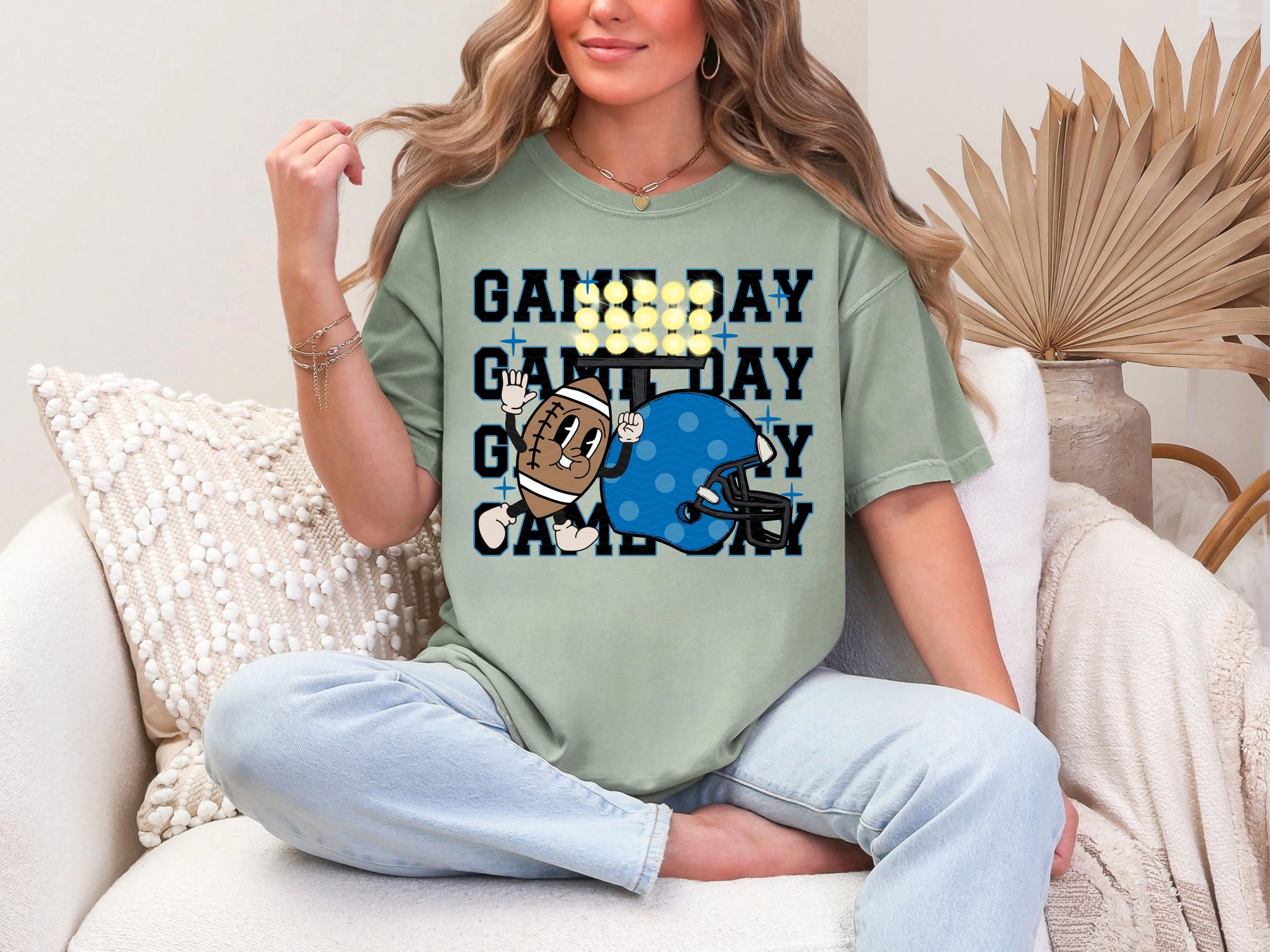 Football Game Day Blue DTF TRANSFER