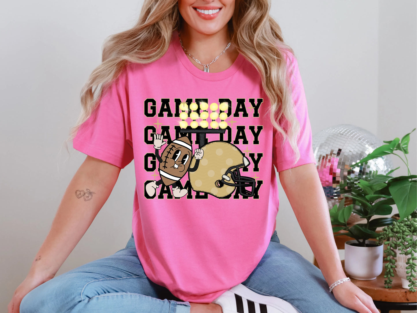 Football Game Day Gold DTF TRANSFER
